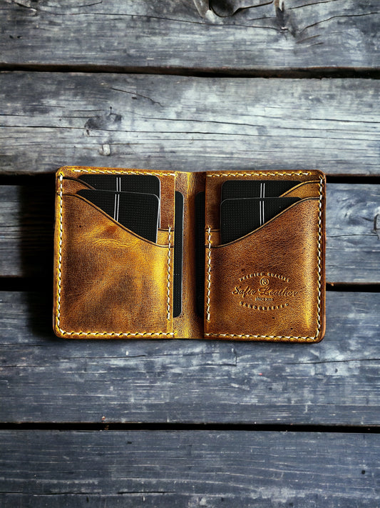 Wicker Yellow Crazy Deri Cüzdan