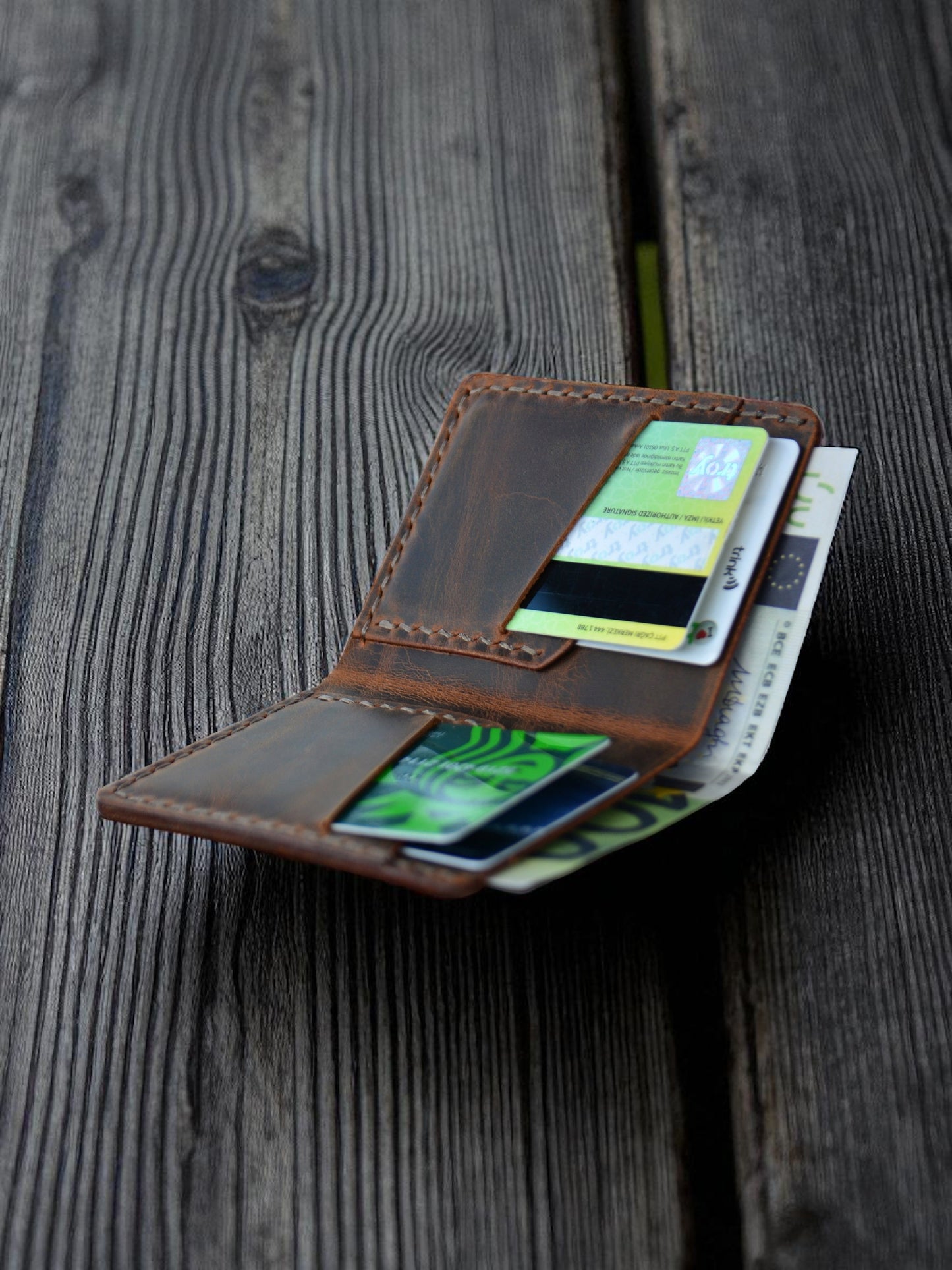 Crazy Leather Minimal Wallet