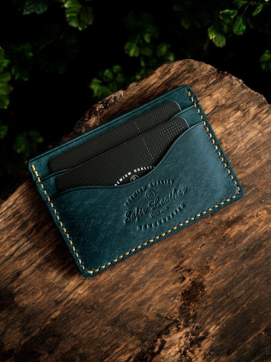 Milano El Yapımı Hakiki Deri Kartlık - Derin Mavi