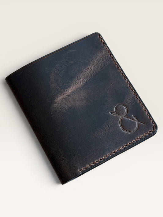 Safir Leather Babil model kahverengi İtalyan deri cüzdan, 10x9cm kapalı ölçü, el yapımı, kart bölmeli.