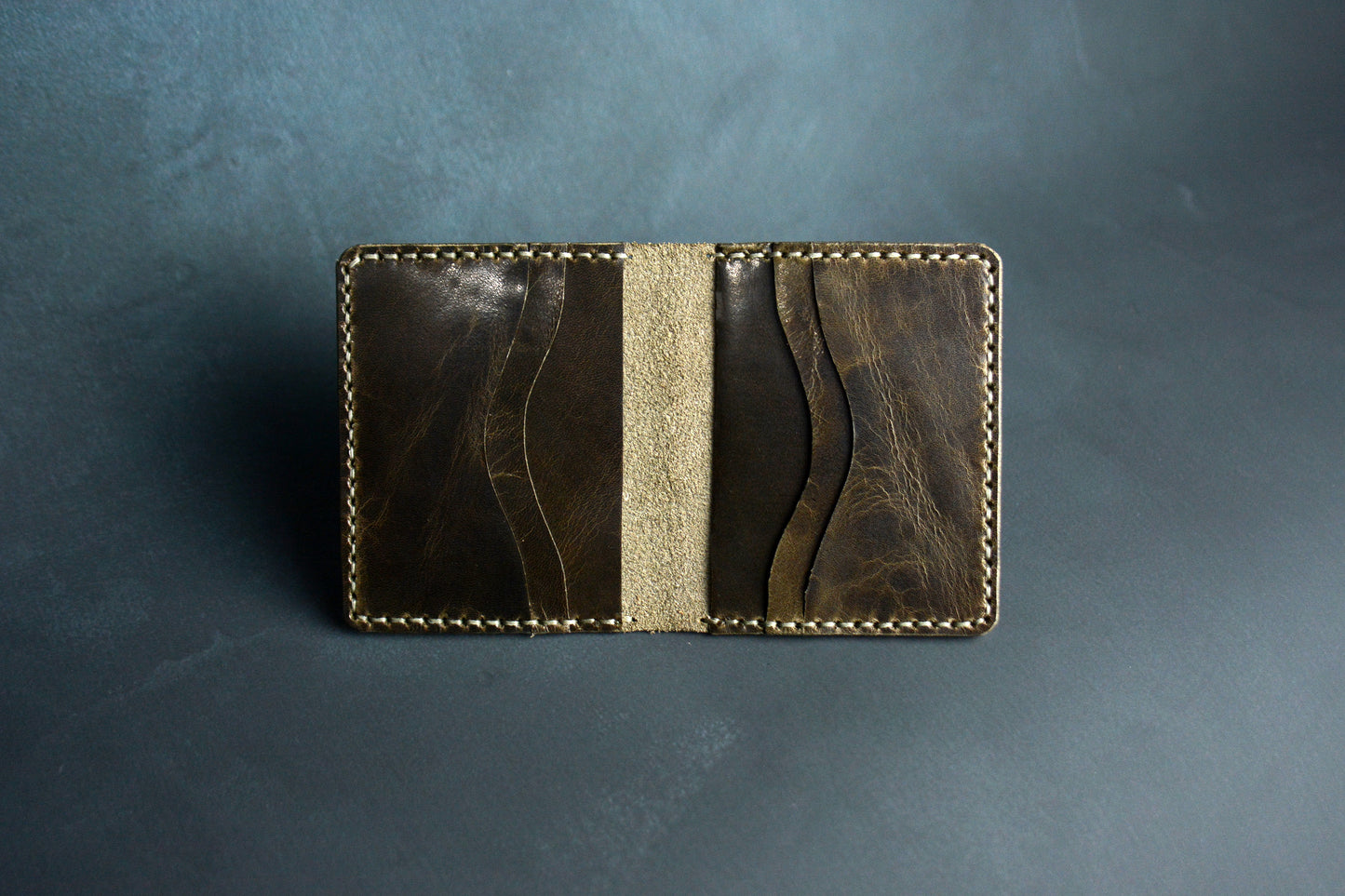 Olive Black Efektli Minimal Cüzdan