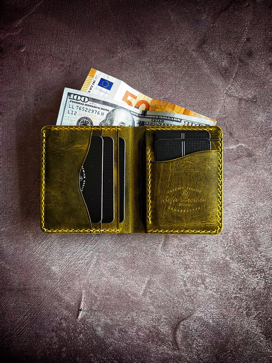 Lime Effect Deri Cüzdan