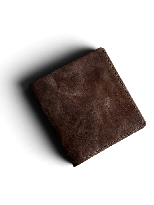 Safir Leather Babil Marrone kahverengi İtalyan deri cüzdan, kapalı ön görünüm