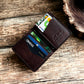 Safir Leather Babil Kahve Pueblo deri cüzdan, kahverengi, el yapımı, minimal tasarım, 6 kart kapasiteli.