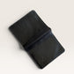 Safir Leather Babil Siyah Deri Cüzdan, minimal tasarımlı, elde dikilmiş, 10x8.5 cm boyutlarında, 6-12 kart kapasiteli.