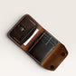 Safir Leather Big Italian brown genuine leather cardholder wallet, handmade with waxed thread, 8-12 card capacity.