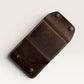 Safir Leather Big İtaly dark brown genuine leather cardholder wallet with minimalist design and snap closure.