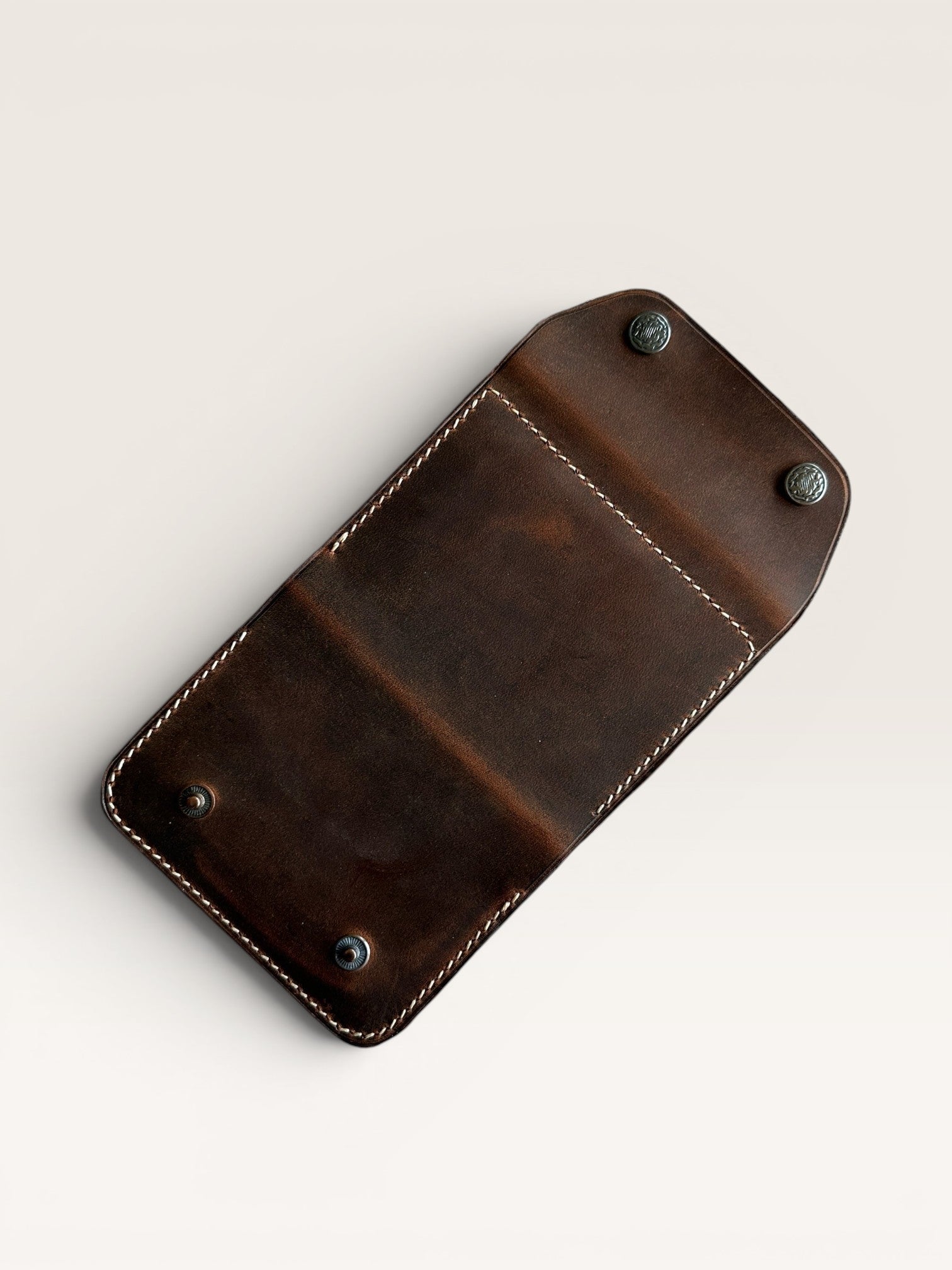 Safir Leather Big İtaly dark brown genuine leather cardholder wallet with minimalist design and snap closure.