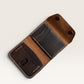 Safir Leather Big İtaly Taba brown genuine leather cardholder wallet, handmade with waxed thread, 8-12 card capacity.