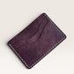 Safir Leather burgundy handmade Italian leather cardholder with 5 compartments and organic stitching.