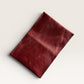 Safir Leather handmade burgundy genuine leather card holder with 4 compartments, minimalist vintage design.