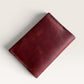 Safir Leather burgundy genuine leather handmade cardholder with 4 slots, minimal vintage design, unisex.