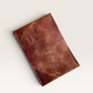 Safir Leather handmade caramel brown genuine leather card holder with 4 slots, minimal design.
