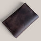 Safir Leather dark brown handmade genuine leather minimalist cardholder wallet with 4 card slots.