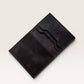Safir Leather dark brown genuine leather cardholder wallet, minimalist design, handmade with waxed thread stitching.