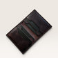 Safir Leather dark brown genuine leather cardholder wallet with multiple card slots, handcrafted and minimalist design.