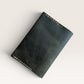 Safir Leather dark green handmade genuine leather card holder with 4 compartments, vintage minimalist design.