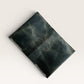 Safir Leather dark green handmade genuine leather cardholder with 4 compartments, minimalist design.