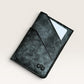 Safir Leather dark grey premium distressed leather card holder with 4 card slots, handcrafted and unisex.