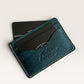 Safir Leather deep blue handmade genuine leather card holder with 5 slots, 7.5cm H x 10.5cm W.
