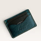 Safir Leather deep blue handmade genuine leather card holder with 5 card slots.