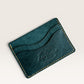 Safir Leather deep blue handmade genuine leather card holder with 5 card slots.