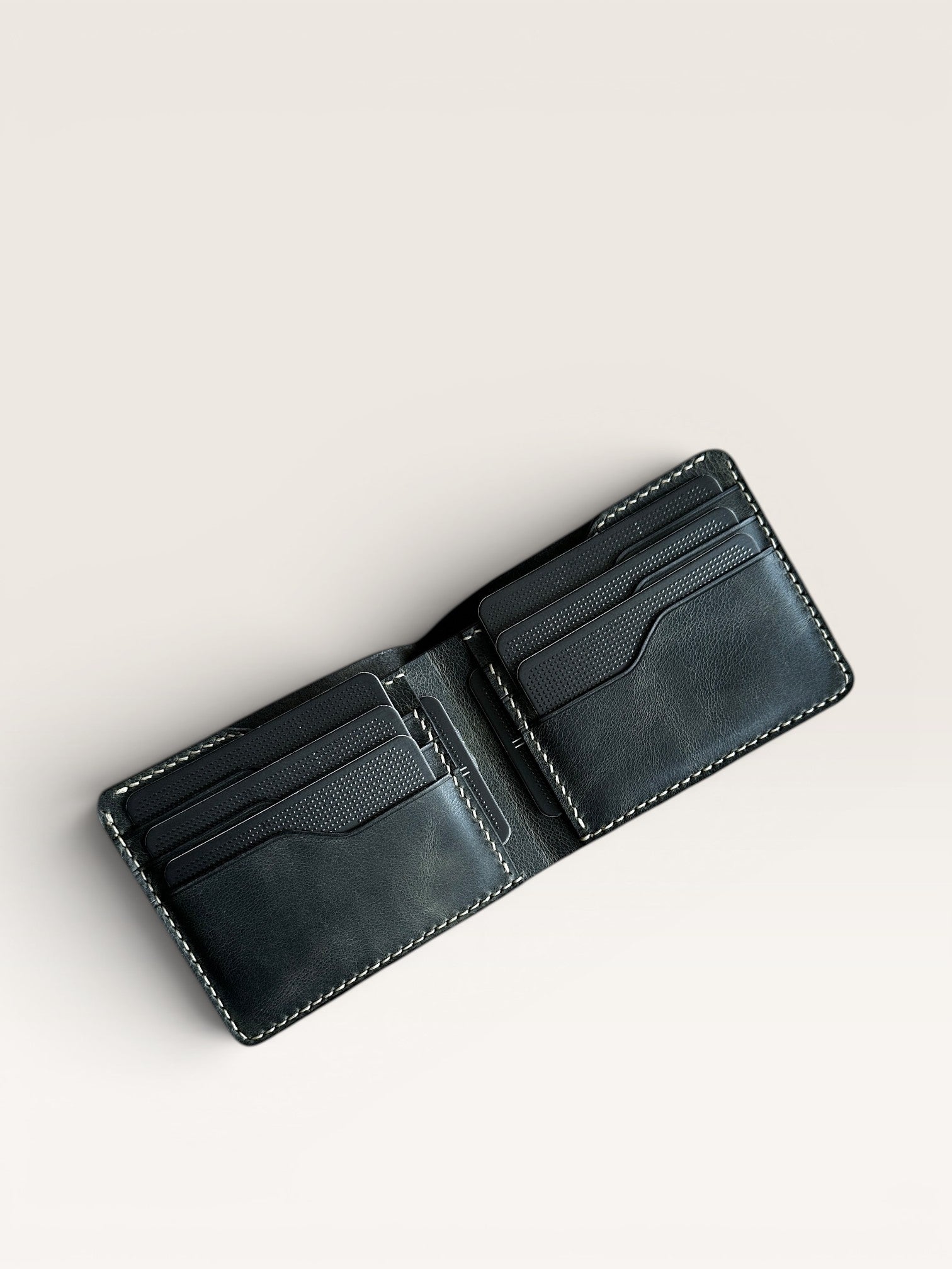 Safir Leather haki renkli, İtalyan derisinden, 8 kart bölmeli, nakit para bölmeli, zarif erkek cüzdanı