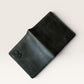 Safir Leather B-King haki deri cüzdan, minimalist tasarım.
