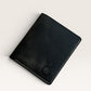 Safir Leather el yapımı, haki renkli, İtalyan derisi cüzdan. Minimalist tasarım, beyaz dikiş detaylı.