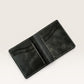 Safir Leather B-King haki deri cüzdan, elde dikilmiş.