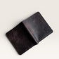 Safir Leather Viking Pueblo hakiki deri cüzdan, derin kahve rengi, elde dikilmiş, minimal tasarım, 6-12 kart kapasiteli.