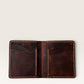 Safir Leather el yapımı taba rengi hakiki deri cüzdan, kart ve para bölmeli, 10x9 cm.