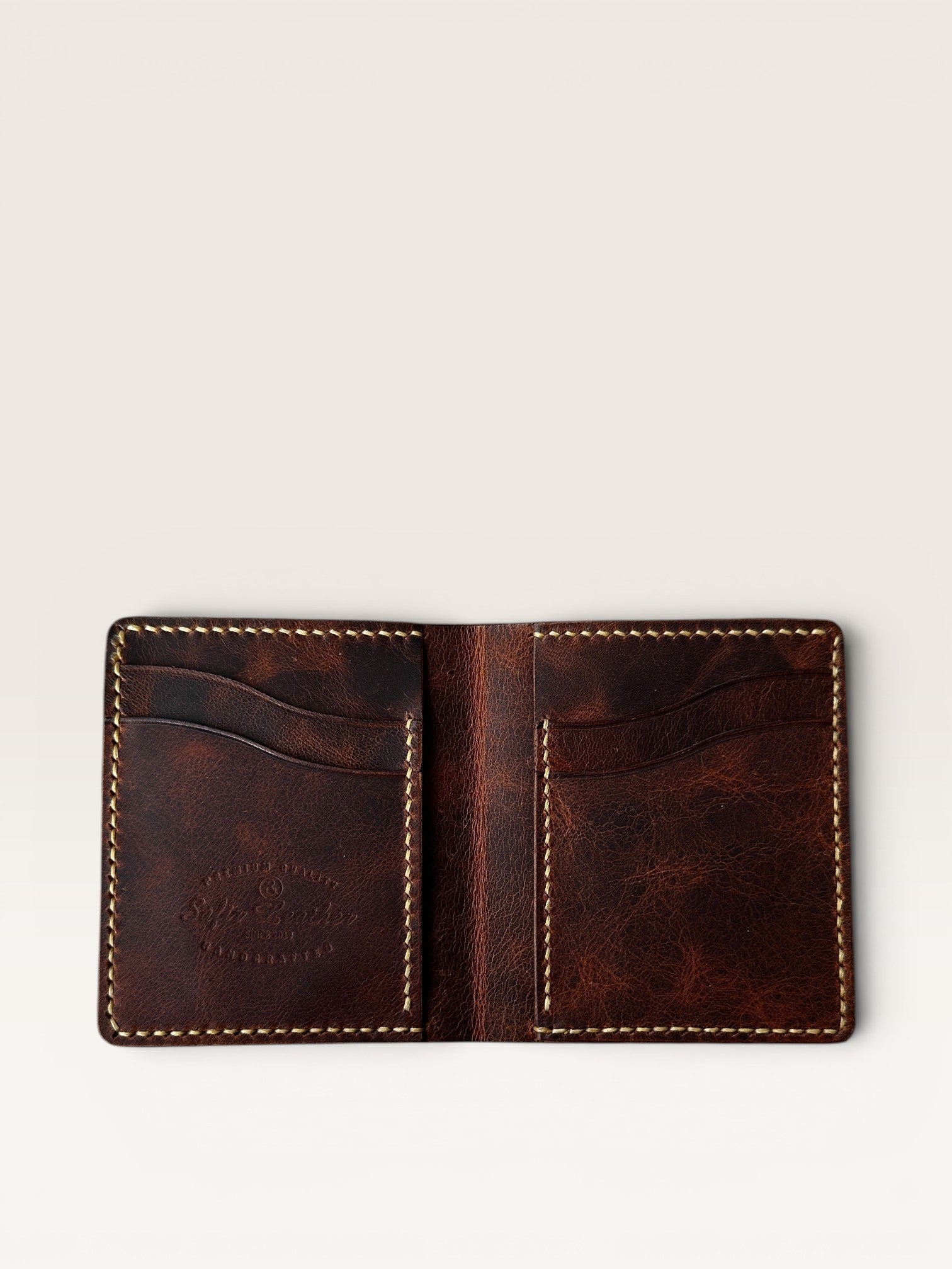 Safir Leather B-King Frisco Taba deri cüzdan, 10x9 cm.