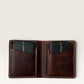 Safir Leather B-King hakiki deri taba rengi cüzdan, kart bölmeli, el yapımı, 10x9 cm.