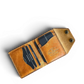 Safir Leather el yapımı, çıtçıtlı, kahverengi hakiki İtalyan deri kartlık cüzdan. 10-12 kart kapasiteli.