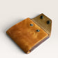 Safir Leather el yapımı, çıtçıtlı, kahverengi hakiki İtalyan deri kartlık cüzdan.