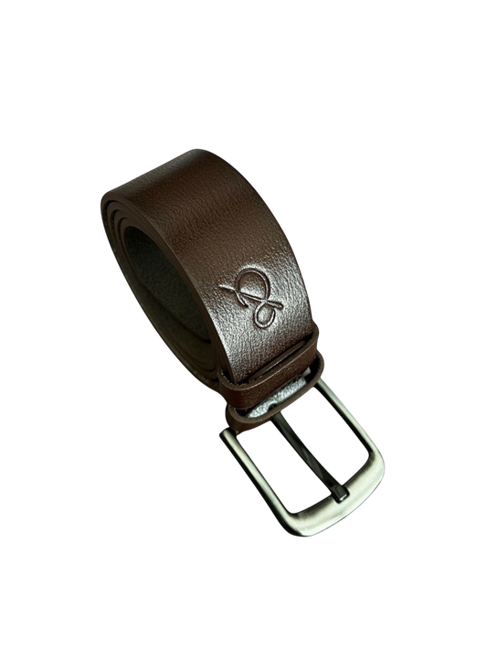 Safir Leather kahverengi hakiki deri, 4mm kalınlığında, tokalı erkek kemeri.