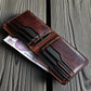 Safir Leather handmade dark brown Italian leather bifold wallet with card slots and cash compartment.