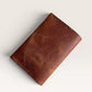 Safir Leather handmade caramel brown genuine leather card holder with 4 slots, minimal design.