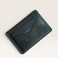 Safir Leather black handmade Italian leather cardholder with 5 compartments and organic stitching.