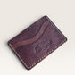 Safir Leather burgundy handmade Italian leather cardholder with 5 slots and organic stitching