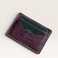 Safir Leather burgundy handmade Italian leather cardholder with 5 compartments and organic stitching.
