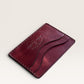 Safir Leather burgundy handmade Italian leather cardholder with 5 slots and organic stitching.