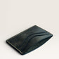 Safir Leather dark brown handmade Italian leather cardholder with 5 compartments and organic stitching.