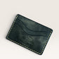Safir Leather dark green handmade Italian leather cardholder with 5 compartments and organic stitching.