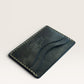 Safir Leather dark grey handmade Italian leather cardholder with 5 slots and organic stitching.