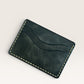 Safir Leather dark grey handmade Italian leather cardholder with 5 compartments and contrast stitching.