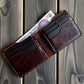 Safir Leather handmade dark brown genuine Italian leather bifold wallet with card slots and cash compartment, vintage design.