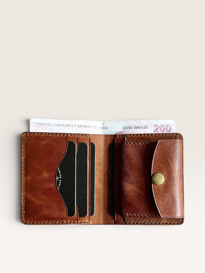 Safir Leather Babil PB Gold İtalyan deri cüzdan, el yapımı ürün görseli 1.