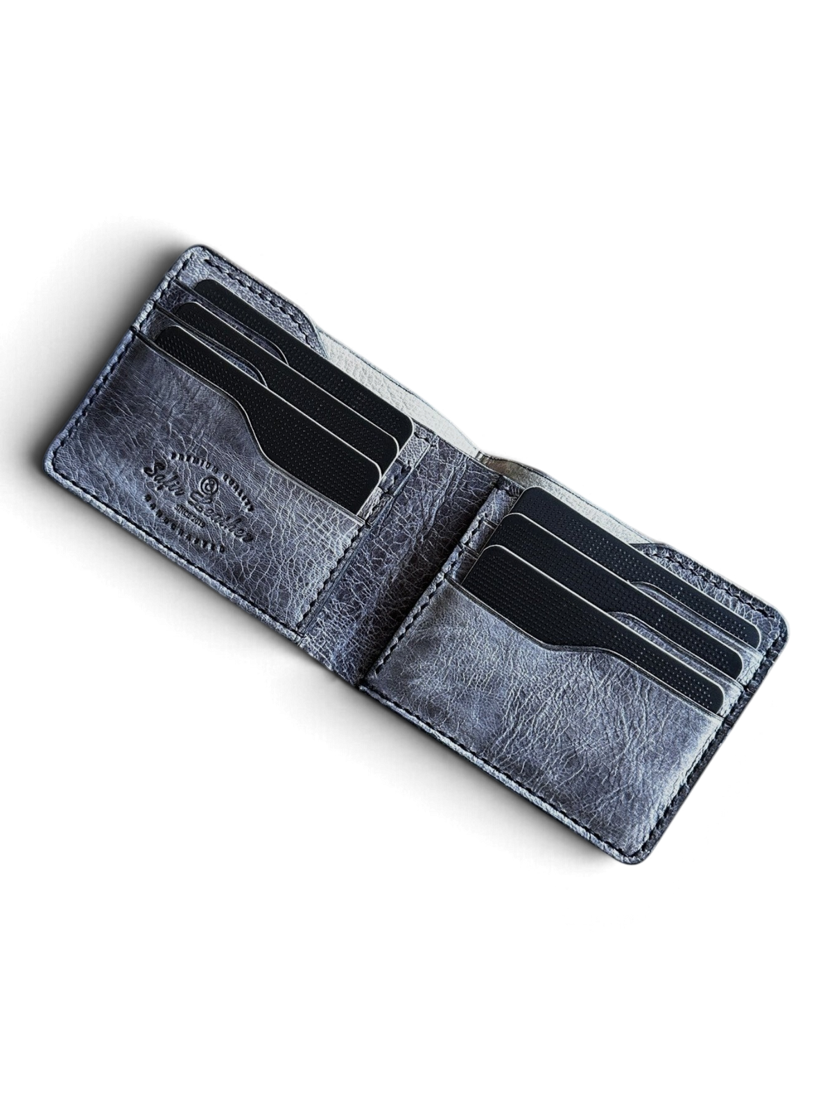 Safir Leather, kahve taba rengi İtalyan derisinden, 8 kart bölmeli ve nakit para gözlü, unisex, zarif tasarım cüzdan.
